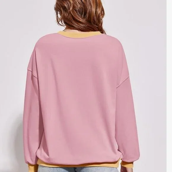 Color Block Crew Neck Sweatshirt (M) - Picture 2 of 3